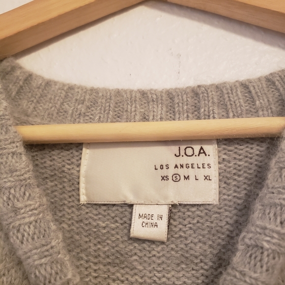 J.O.A. | Cold Shoulder Gray Angora Sweater - Picture 5 of 8